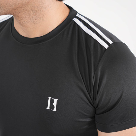 Dri-Fit Two Stripes Black Interlock Tee Dri-Fit Two Stripes Black Interlock Tee