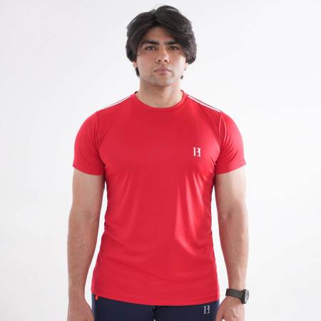 Dri-Fit Two Stripes Red Interlock Tee Dri-Fit Two Stripes Red Interlock Tee