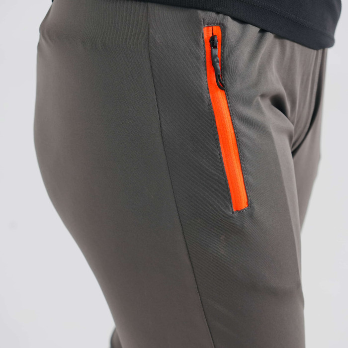 Lycra Vibrant Zip Grey Trouser