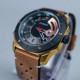 CURREN GOLD X BLACK LEATHER STRAP WATCH 