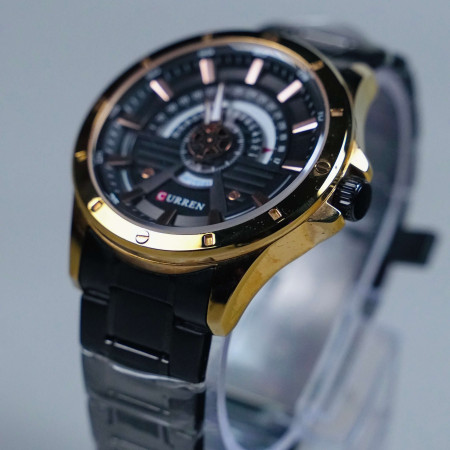 CURREN GOLD X BLACK CHAIN WATCH CURREN GOLD X BLACK CHAIN WATCH