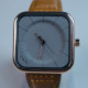 TOMI SQUARE GOLD DIAL BROWN LEATHER STRAP QUARTS