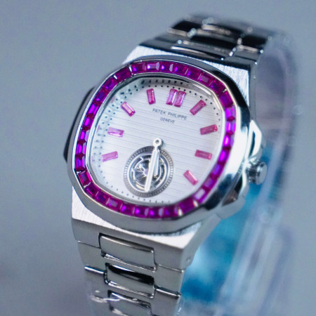 PATEK PHILIPPE SILVER X PURPLE STONE PATEK PHILIPPE SILVER X PURPLE STONE