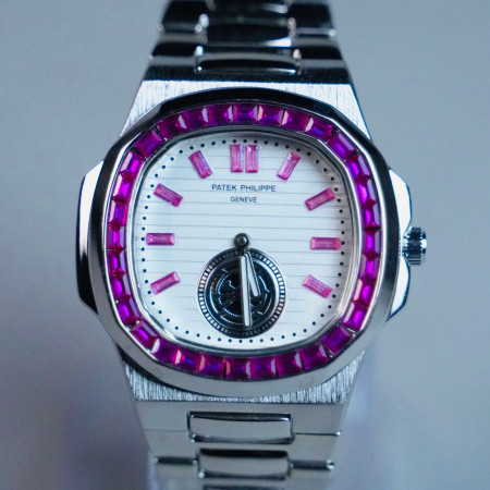 PATEK PHILIPPE SILVER X PURPLE STONE PATEK PHILIPPE SILVER X PURPLE STONE