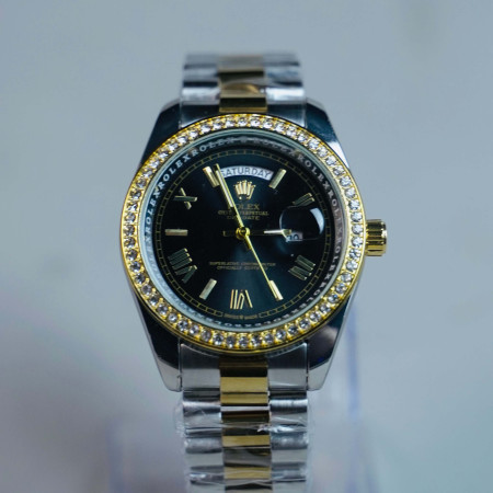 ROLEX BLACK DIAL X GOLD  DIAMOND BORDER ROLEX BLACK DIAL X GOLD  DIAMOND BORDER