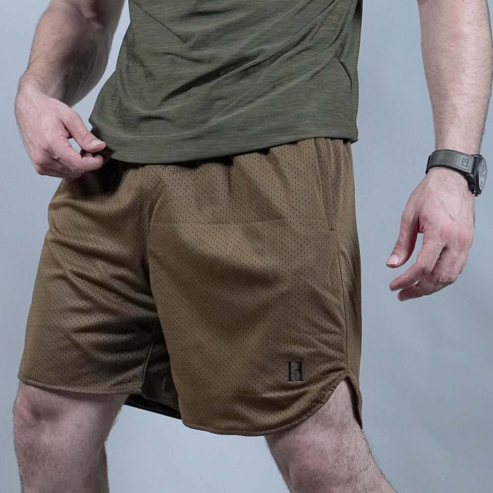 ActiveMesh Lycra Fusion Brown Shorts