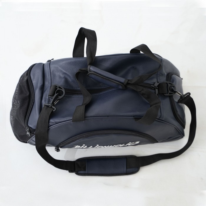 Navy Leather D-Bag