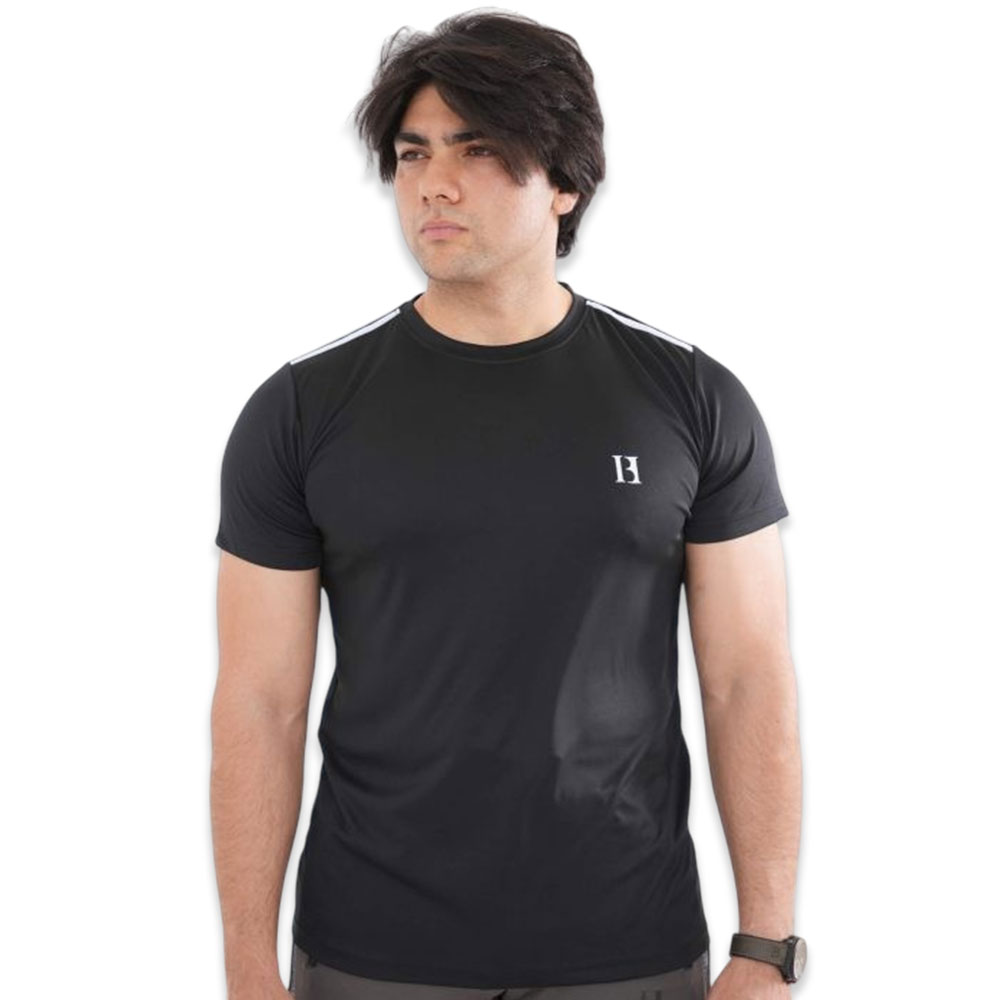 Dri-Fit Two Stripes Black Interlock Tee Dri-Fit Two Stripes Black Interlock Tee - Image 1