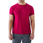 UrbanGlisten Bar Design Mehroon Mesh Tee